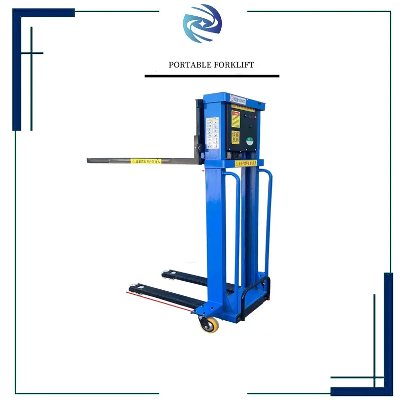 

Factory Price 1T Self Loading Electric Stacker Blue Light Ladder Truck Mounted Reach Container Stacker Portable Forklift