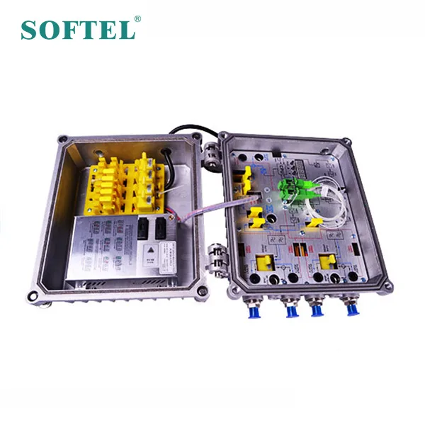 Softel 4 Way Output Catv Fiber Optic Receiver عقدة بصرية خارجية مع AGC
