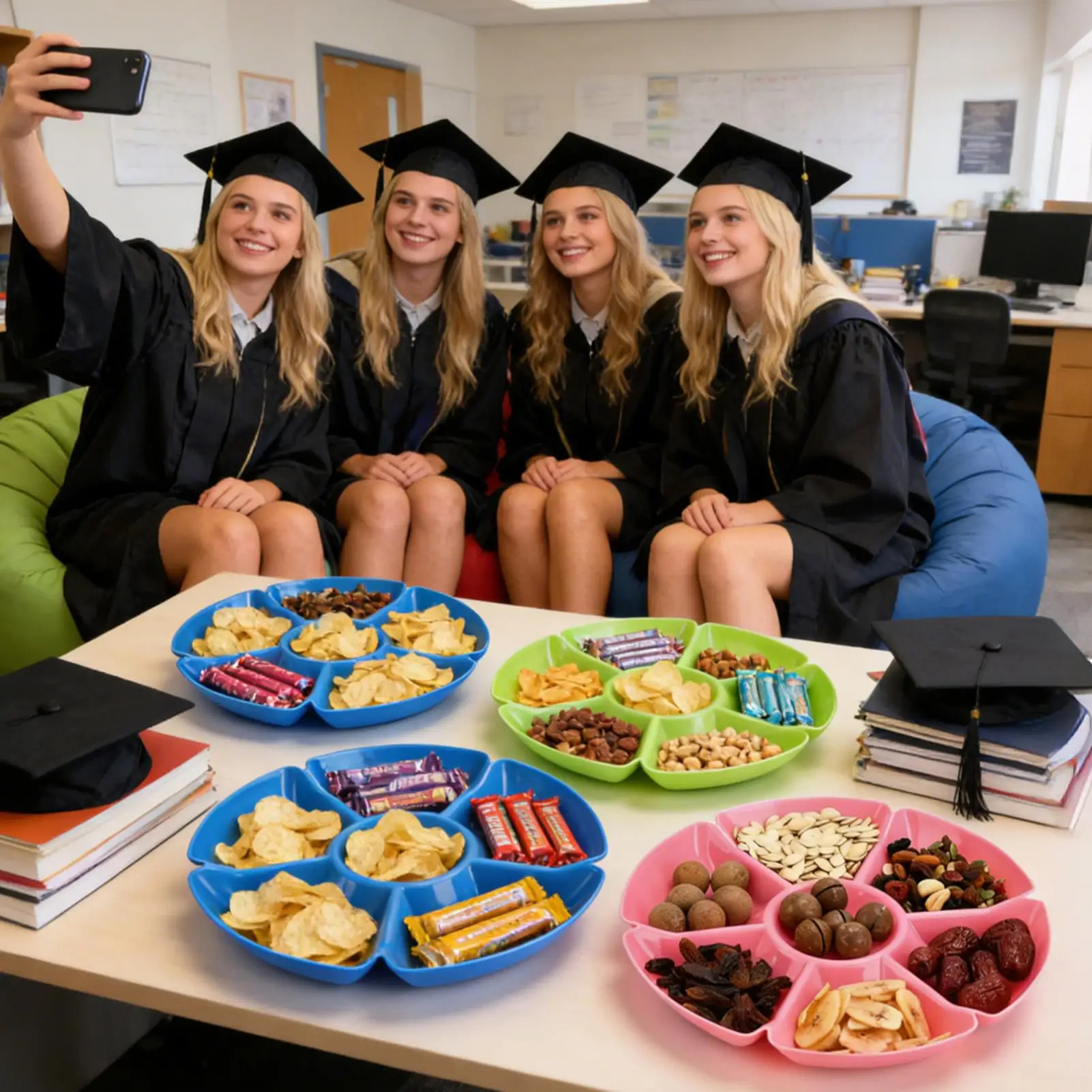 

Divided Food Platter with 7 Compartments Divided Serving Tray snack tray 12 Pieces Food Serving Container for nacks nuts candy
