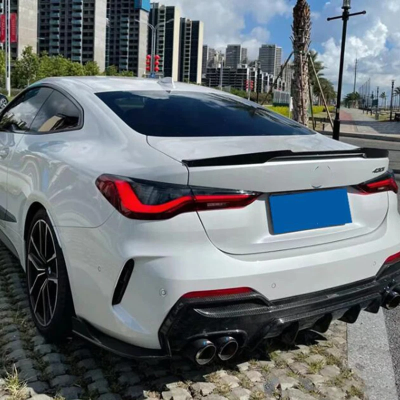 CEYUSOT For NEW BMW 4 Series G22 Coupe Real Carbon Fiber Spoiler Wing 2Door 425i 430i CAR Trunk Rear Lip Tail FIN M4 Style 2020+