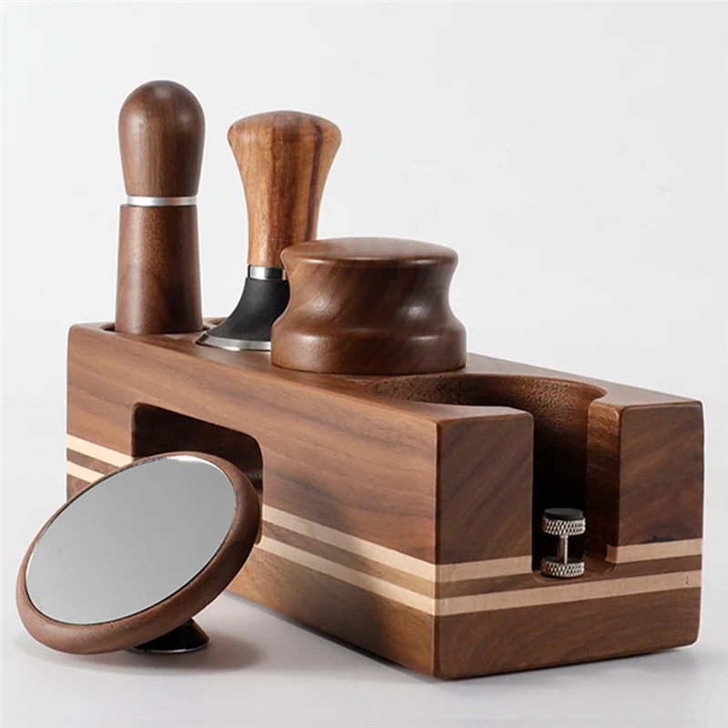 FIN-oCoffee Tamping Station Filter Holder, Support Base Rack Coffee Tamper Mat Station Distributor Mat Barista