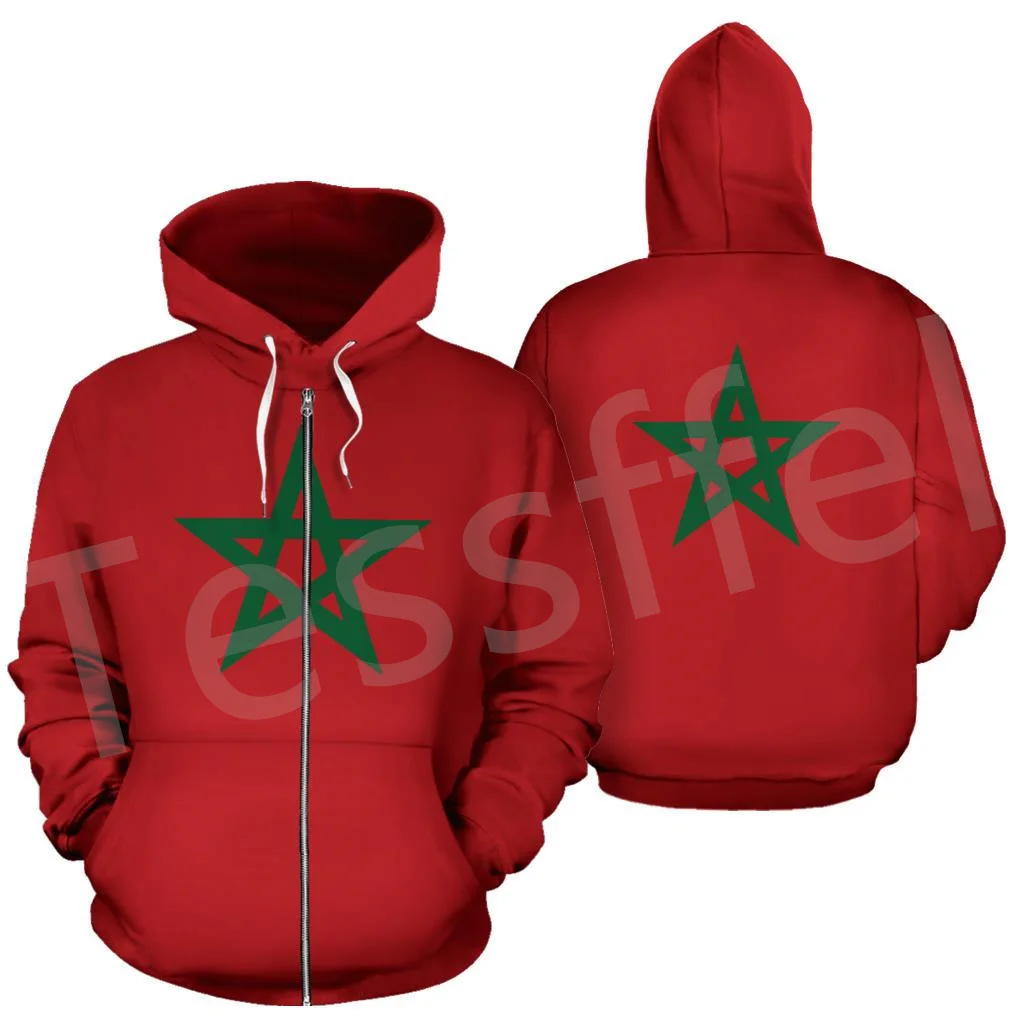 Tessffel Black History Africa County Morocco Flag Tribe Tattoo Tracksuit 3DPrint Men/Women Streetwear Casual Pullover Hoodies A9