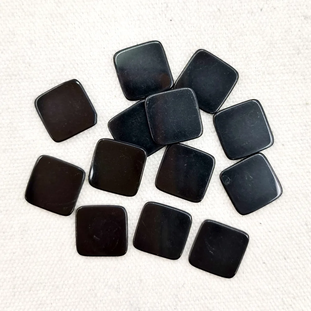 Fashion 12pcs Natural black onyx stone 14mm Double flat bottom beads for jewelry making Ring necklace patch Necklace Accessorie