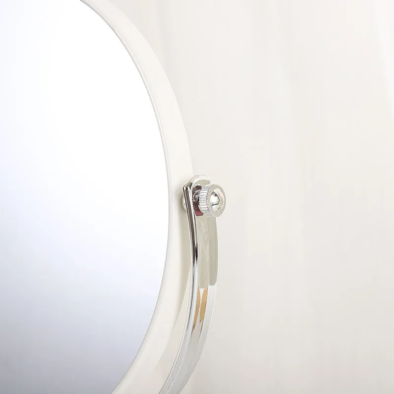 6 Inch Portable Desktop Cosmetic Mirror ABS Simple Bedroom Tabletop Vanity Mirror with Adjustable Suspension Bracket