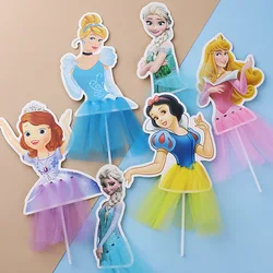 Disney Princess Cake Toppers decorazione per feste di compleanno Baby ShowerKids Girls Favorite Cupcake Toppers Flag Weddin Supplies Party