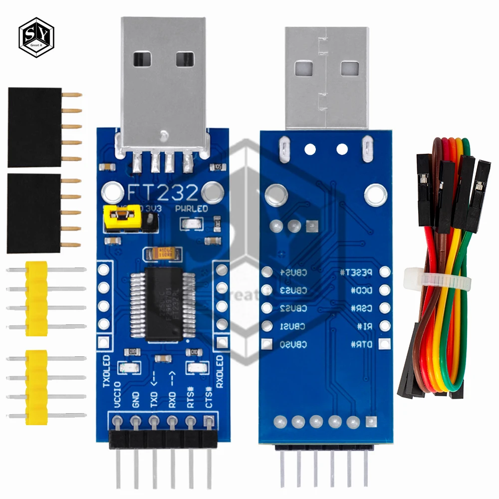 FT232 وحدة المنفذ التسلسلي للعزل الكهروضوئي USB 3.3 فولت 5.5 فولت إلى محول TTL عزل FT232RL FTDI لاردوينو