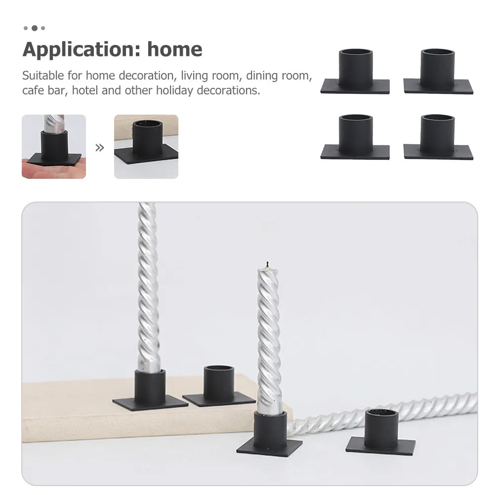 4Pcs Iron Art Holder Set Premium Metallic Finish Smooth Glossy Surface Romantic Festive Home Decor Living Room Dining