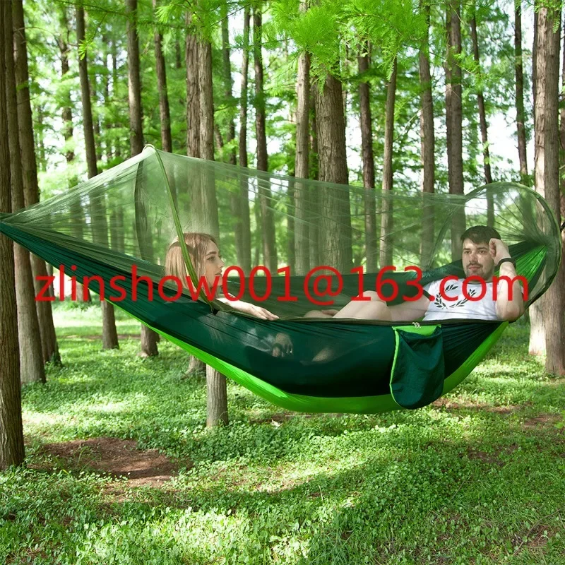 

Outdoor Camping Hammocks with Mosquito Net 1-2 Person Portable Travel Camping Fabric Hanging Swing Hammocks Bed Garden Furniture