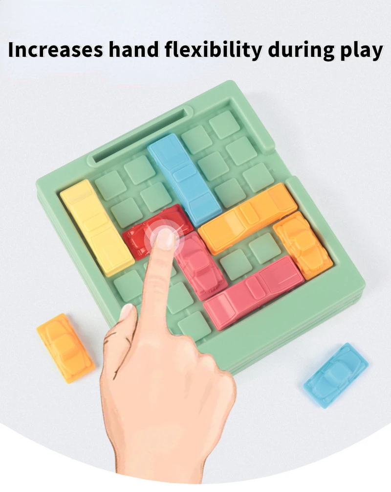 Children\'s Male Car Huarong Road Breakthrough Game Logical Thinking Training Intelligence Maze Board Game Educational Toy Female