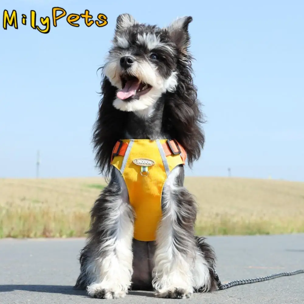 

Dog Breast Collar Breathable Dog Harness Waterproof Adjustable Pet Vest Reflective Wear-resistant Dog Chest Back Outdoor