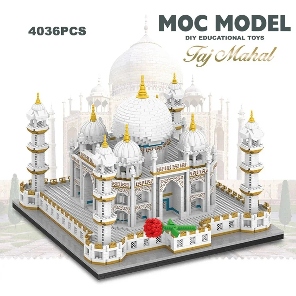 4036Pcs City Mini Bricks Taj Mahal World Famous Architecture Micro Model India Building Blocks Creative Sets City Kids Toys