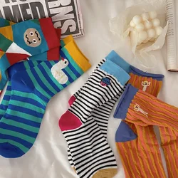 Women's Sock Kawaii Cute Cartoon Female Spring Summer Autumn Cotton Mid-tube Japanese Personality Funny Wearing Ins Socks