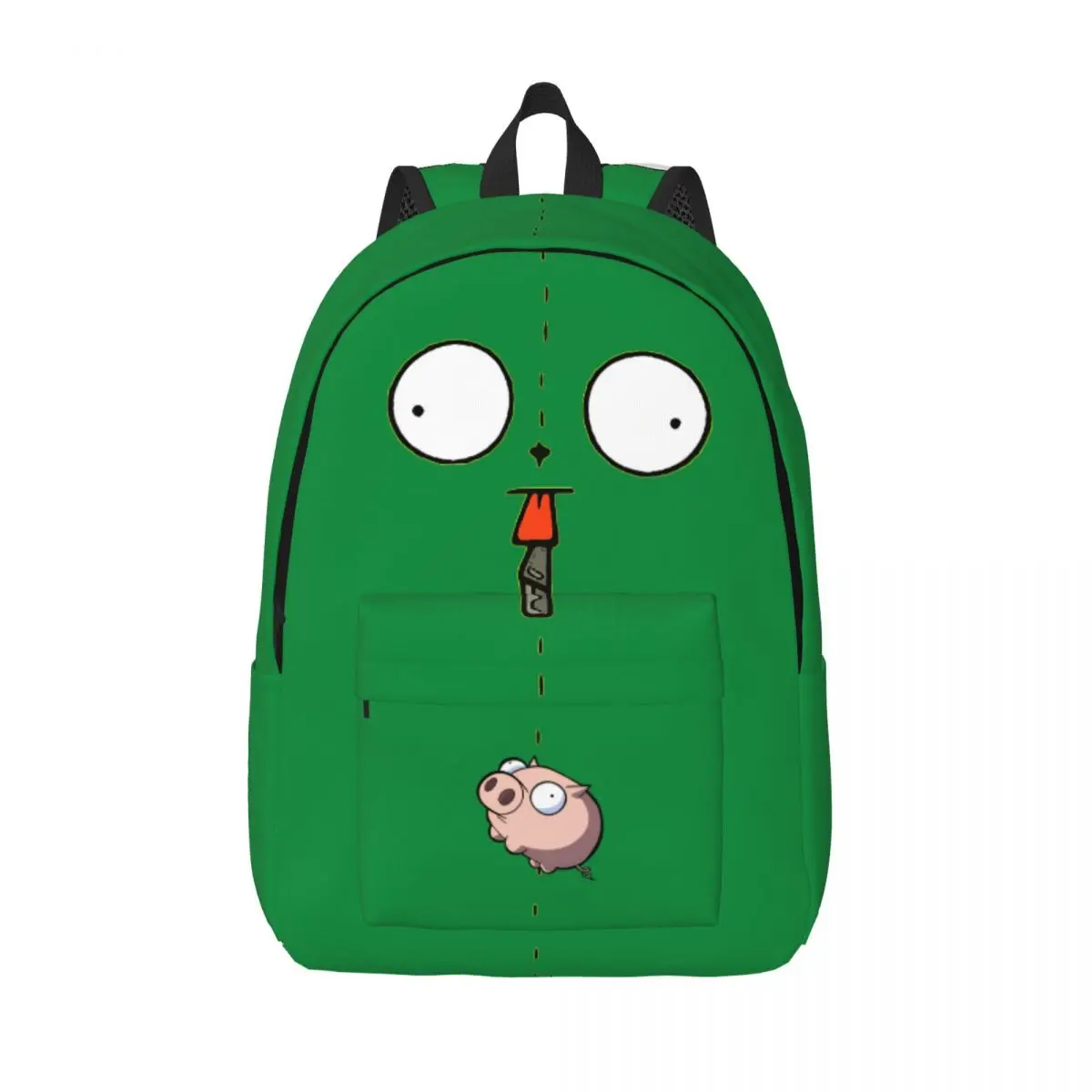 Invader Cartoon Zims Gir Dib Green Dib Robot Fashion Backpack Lightweight Student Work Daypack for Men Women Laptop Canvas Bags