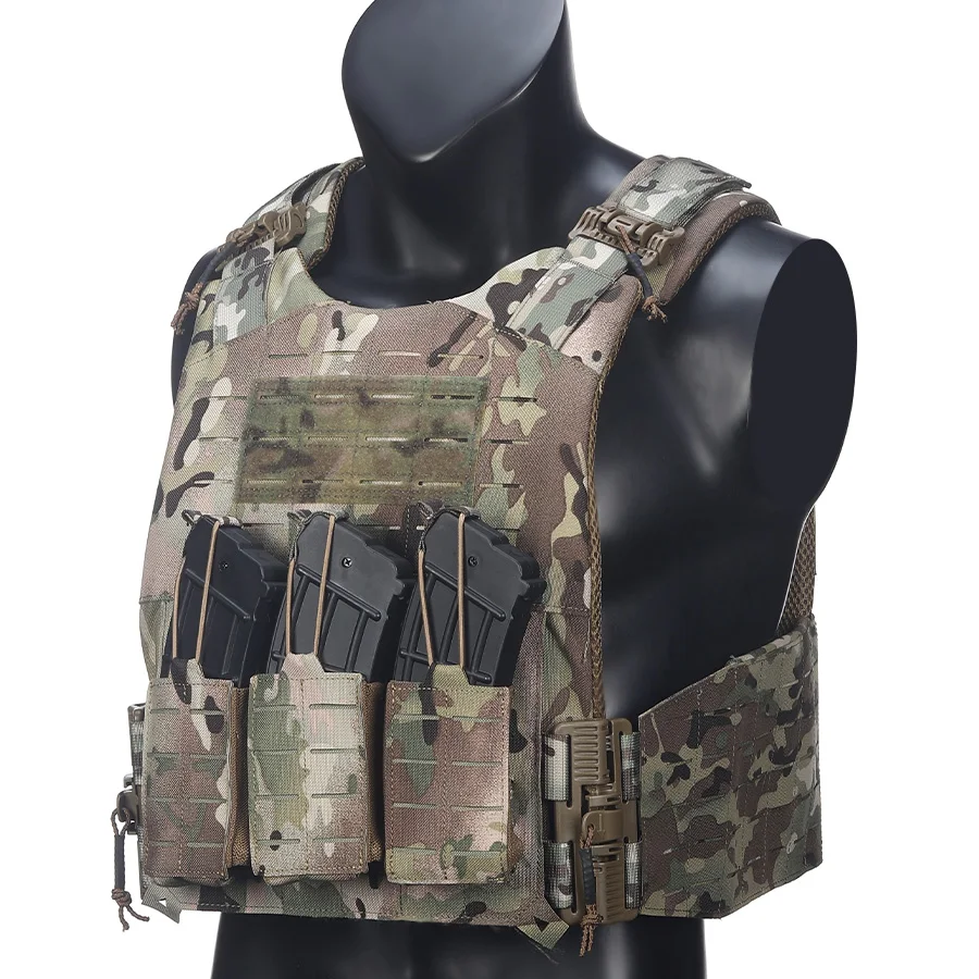 Multi functional laser MOLLE system hunting vest lightweight triple equipment bag adventure vest