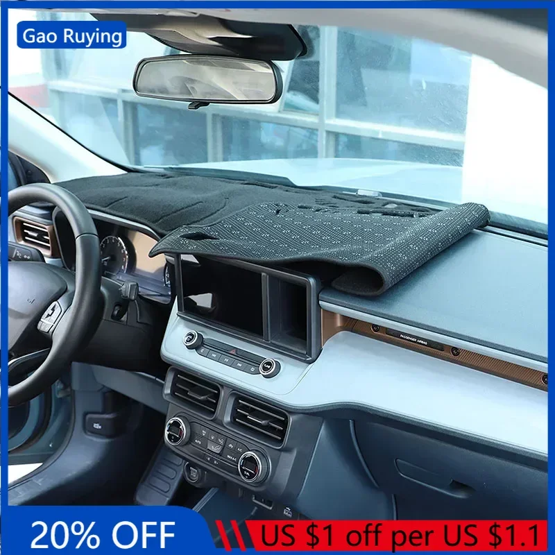 

Gao Ruying For Ford Maverick 2022-2025 Polyester Black Car Dashboard Sun Protection Mat Sticker Interior Car Accessories(LHD）