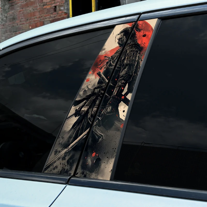 1PC Samurai Car Stickers Auto B Pillar Waterproof Decoration Cover Scratches DIY Car Doors Pillar Vinyl Decals for All Cars