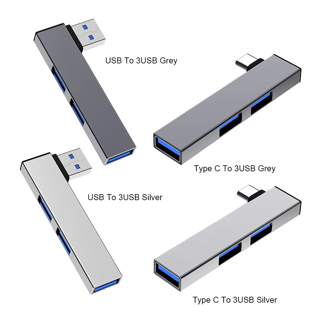 3 منافذ USB HUB الزاوية اليمنى USB 3.0 محاور 5Gbps نقل عالي السرعة نوع C إلى USB الفاصل OTG محول للكمبيوتر المحمول ماك بوك #5
