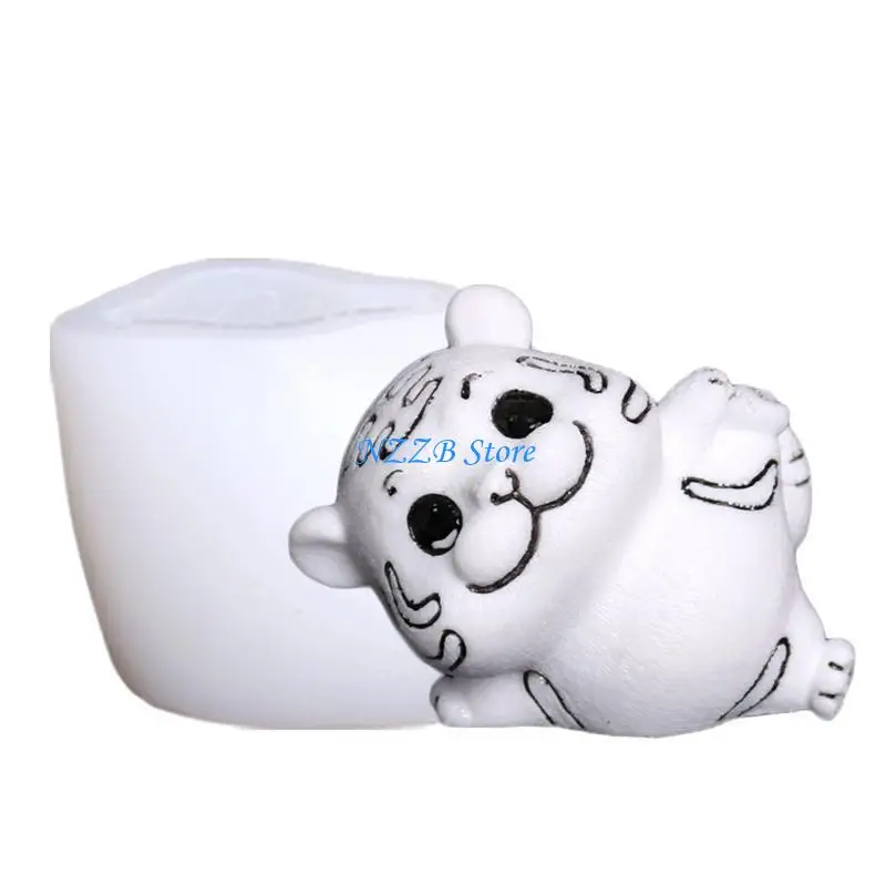 T21F لطيف ثلاثية الأبعاد الحيوان النمر شكل قوالب زخارف مكتب قوالب صنع قالب حلية الصابون Crafts بها بنفسك الحرف ديكورات المنزل #3