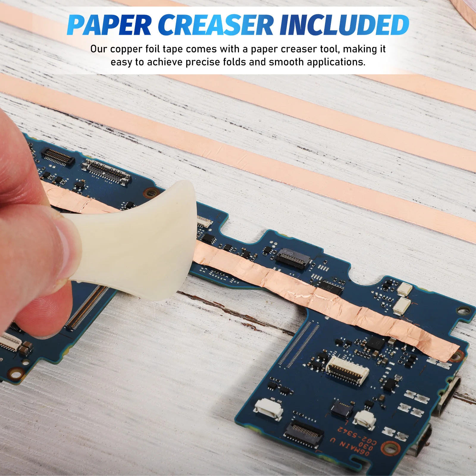 1 conjunto de fita adesiva condutora de folha de cobre de 10m, rolo para suprimentos de vitral, artesanato diy, reparo eletrônico, blindagem de guitarra