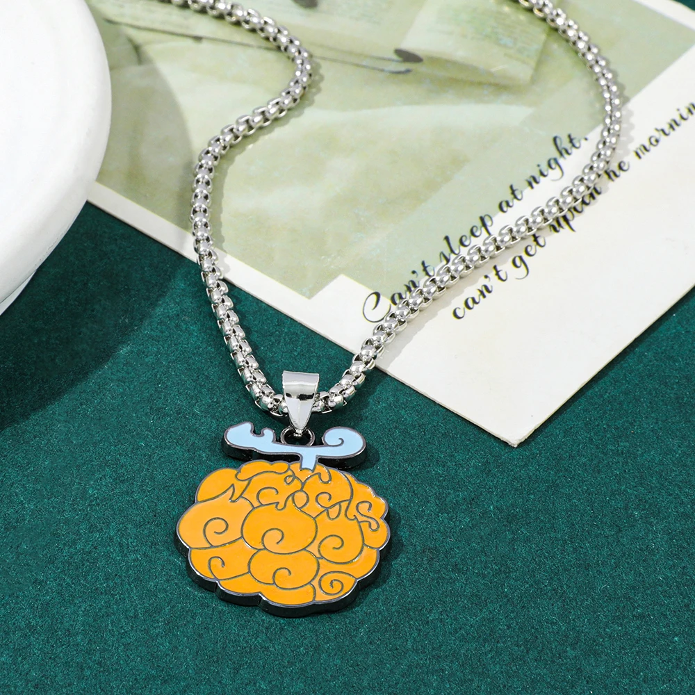 Anime Devil Fruit Pendant Necklace - Creative Cool Cosplay Accessory Unique Gift for Friends Cartoon Neck Chain Jewelry view 2