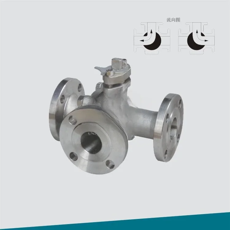 

Stainless steel L-shaped three-way flanged ball valve Q44F