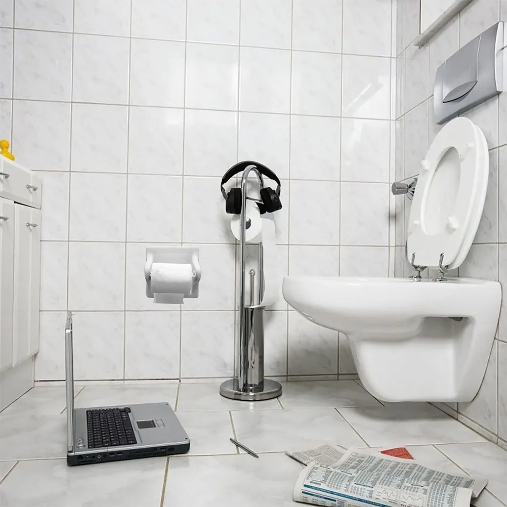 

2Pcs Reusable Toilet Paper Holder Roller Easy Apply Retractable Design for Long Term Use in Bathroom Hotels Restaurants