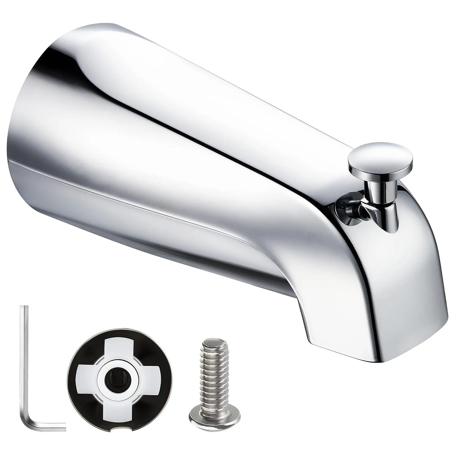 Multi-functional Pull Type Bathtub Faucet Zinc Alloy Durable Bathroom Tub Spout Inside Thread Bathtub Faucet Spout