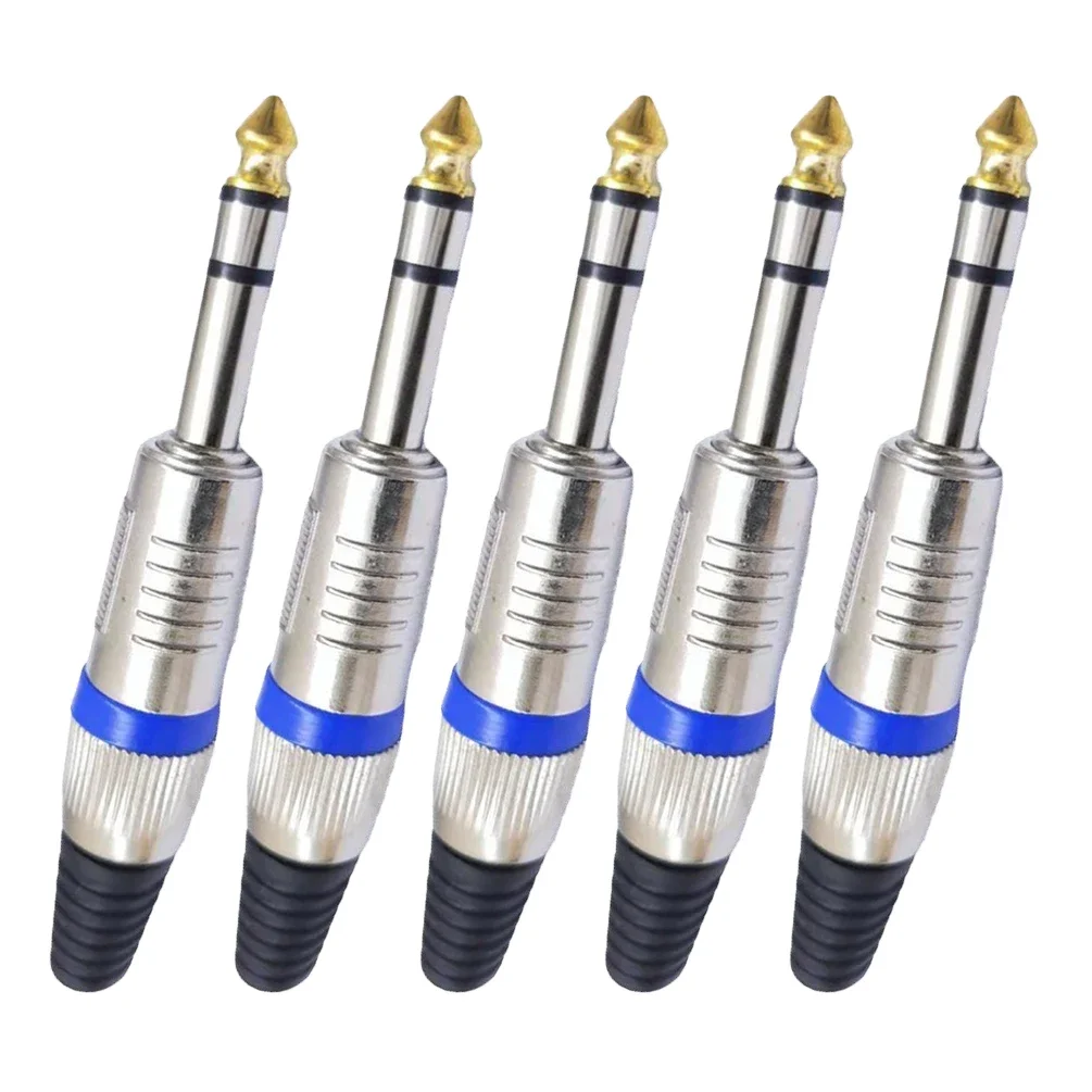 5PCS Audio Adapter Set: 6.35mm to RCA/3.5mm Gold-Plated Plugs, Metal Housing, Screw-Lock, Hi-Fi Sound for Mic/Amp/Speaker view 3