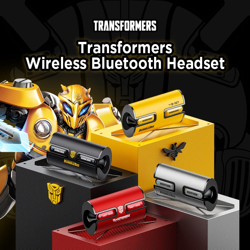 Transformers TF-T02 Fashion Wireless Earphones Bluetooth High Quality Headphones Music Gaming Headset Long Battery Life Earbuds