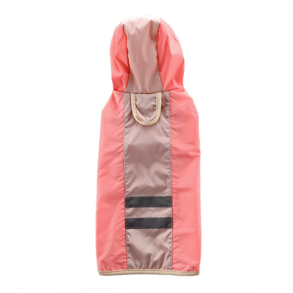 معطف واق من المطر عاكس للكلاب الأليفة مقاوم للماء مع قلنسوة للكلاب الصغيرة والمتوسطة والكبيرة معدات السفر الخارجية باللون الوردي Xl #6