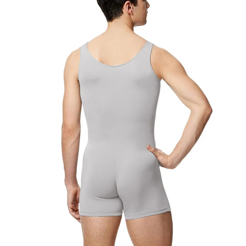 New Men Tank Shorty Unitard Adult Workout Tank Dance Gymnastics Ballet Latin Biketards Stage Costumes Spandex Unitards Nylon