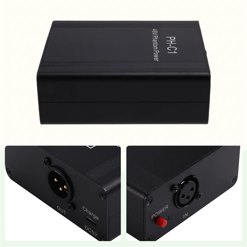FFYY-PH-C1 Microfone Pré-amplificador 48V Phantom Power Compacto Alto Ganho Microfone Booster Microfones Equipamento de Gravação de Música