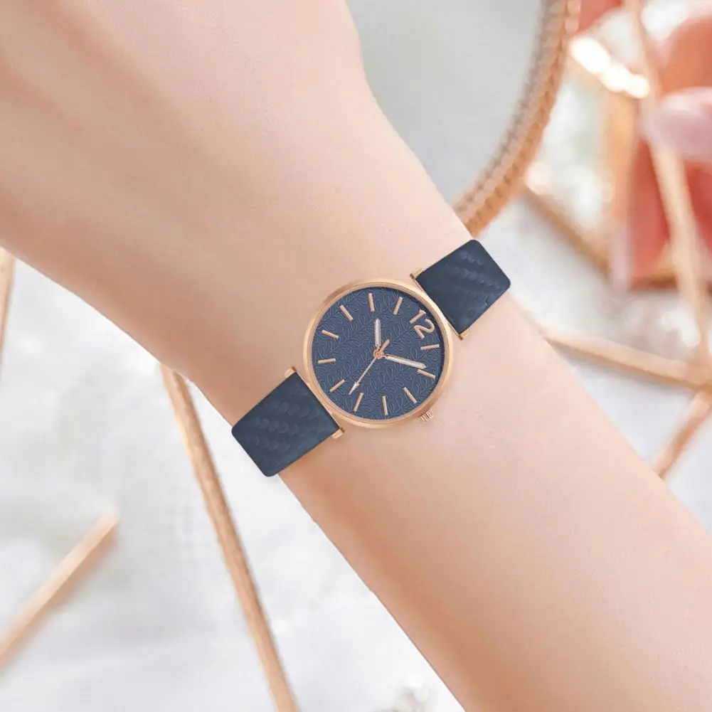 Quartz Watch Faux Leather Strap Pointer Display Round Dial Adjustable Quartz Movement Decoration Precise Time Women Wrist Watch