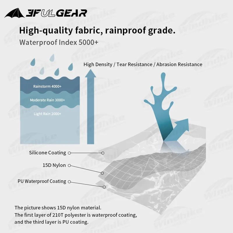 3F UL GEAR العائمة سحابة 2 خيمة خفيفة الوزن بطبقة مزدوجة 2 أشخاص التخييم في الهواء الطلق المحمولة 15D/210T مقاوم للماء يندبروف 3In1