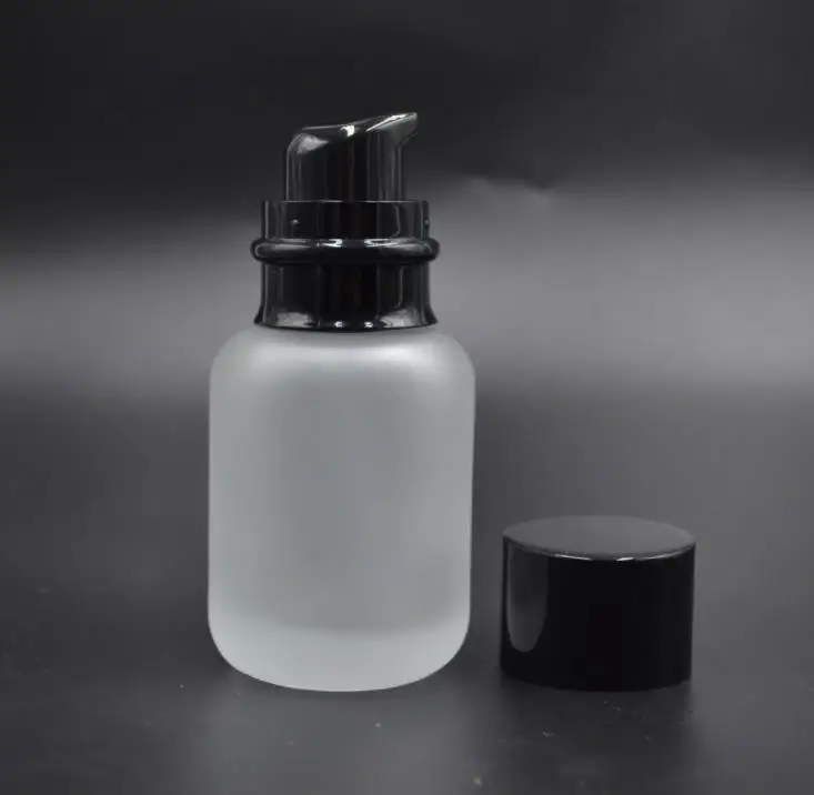 

50ml Transparent Frosted Glass Cream Refillable Bottles Empty Beak Pump Lotion Shampoo Face Cleanser Bottle Containers 50pcs SN