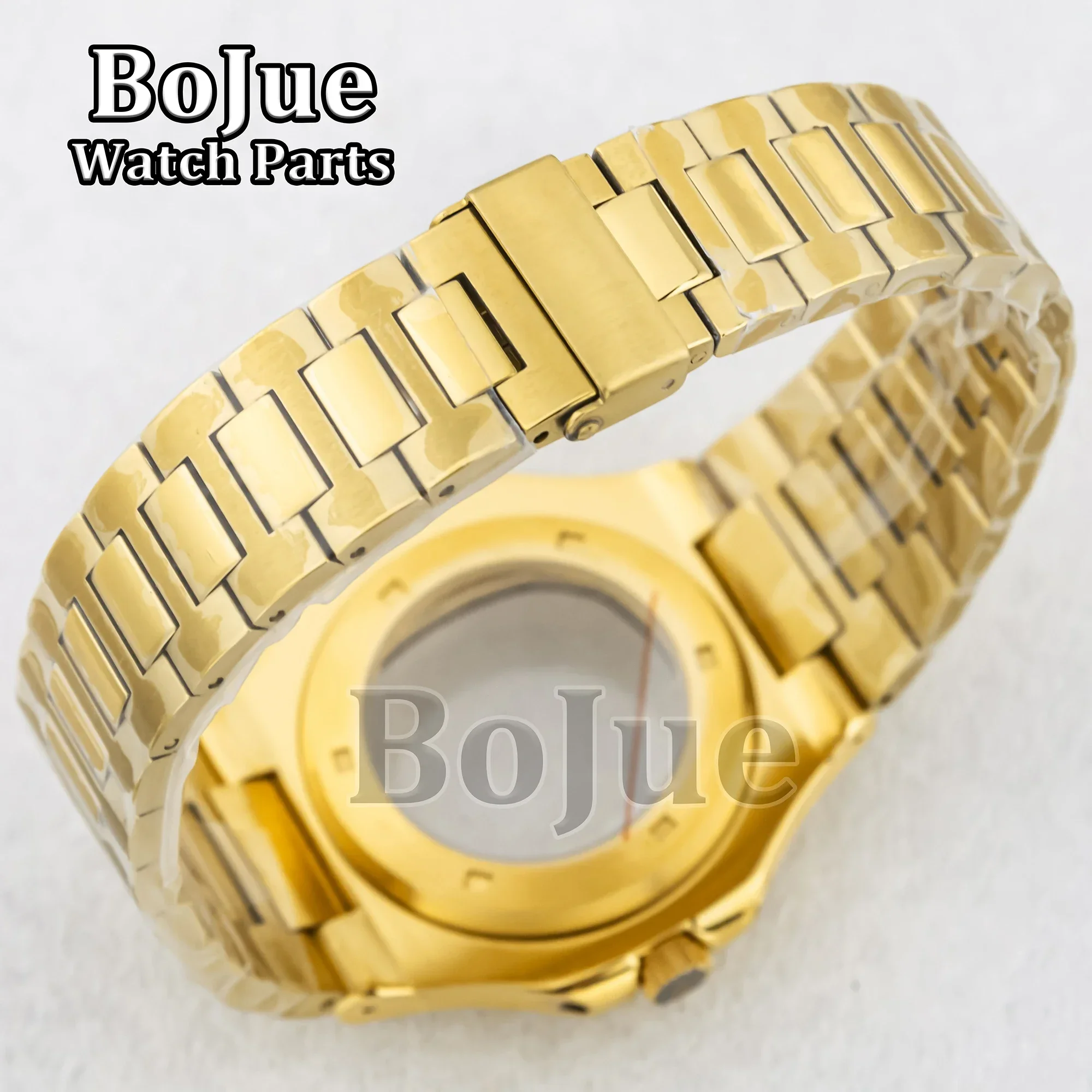 41mm Gold Watch Case Band Bracelet Parts Sapphire Glass For Modified Nautilus Seiko NH35 NH36 NH38 Movement Waterproof Steel