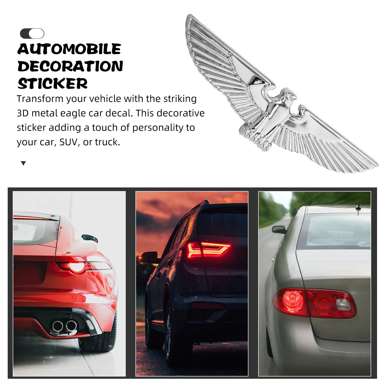 3D 금속 독수리 자동차 데칼 스티커 차량 외부 장식용 자동차 사이드 배지 SUV 액세서리 자동차 스티커