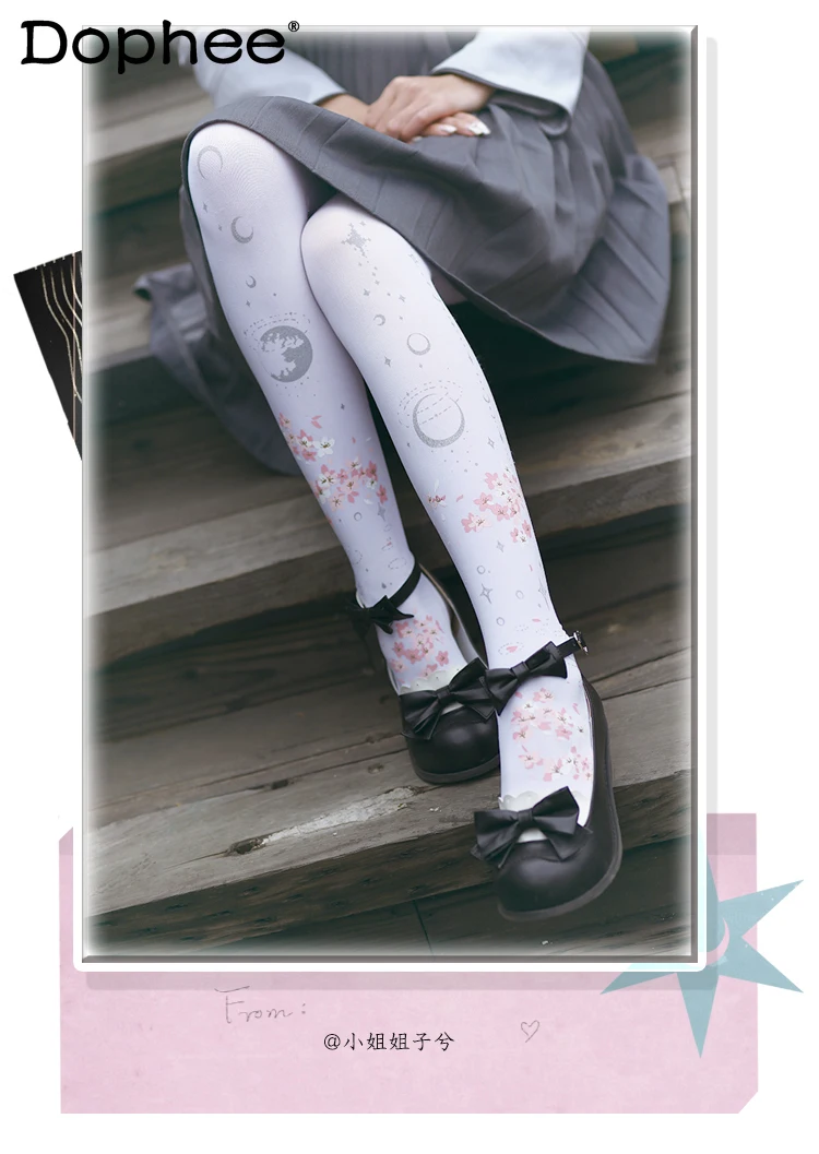 

Оригинальные японские колготки в готическом стиле в стиле Лолиты, темные модные универсальные колготки в стиле Лолиты для девочек