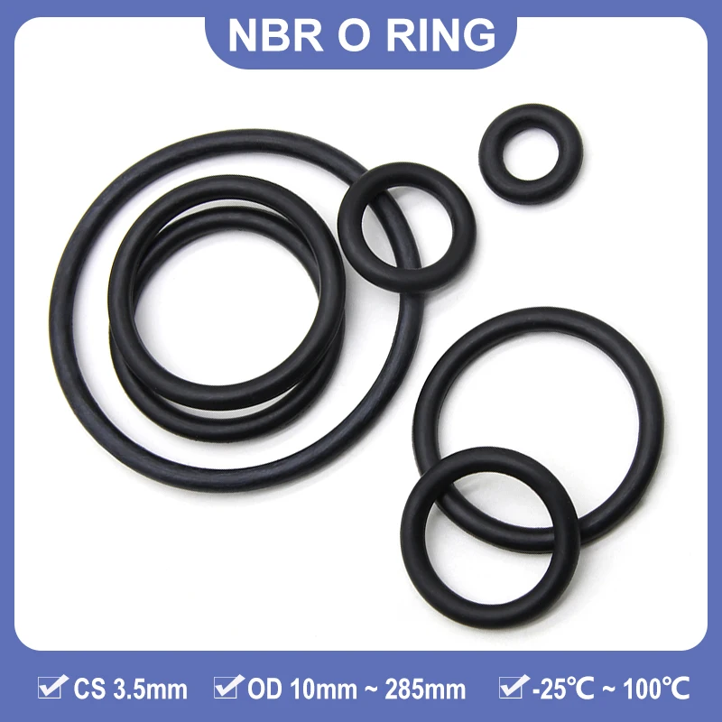 

10/50Pcs NBR Seal O Ring CS 3.5mm OD 10mm ~ 285mm Rubber Washer for Car Air Condition Faucet Pressure Plumbing Repair Gaskets