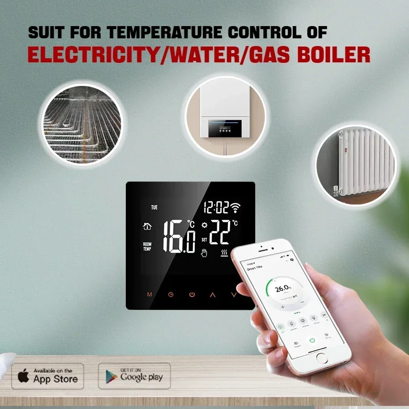 ME81H Wi-Fi Thermostat APP Remote Control&Voice Commands via Alexa/Google Home for Wall-Mounted Boilers&Electric Heating Systems