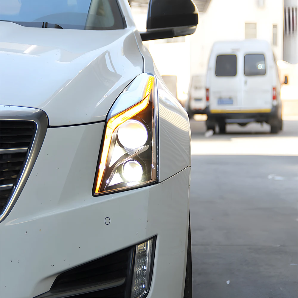 Car Headlights for Cadillac ATS ATS-L 2014-2018 Bifocal Lens Dynamic Accessories Styling LED Auto Headlight Assembly Upgrade