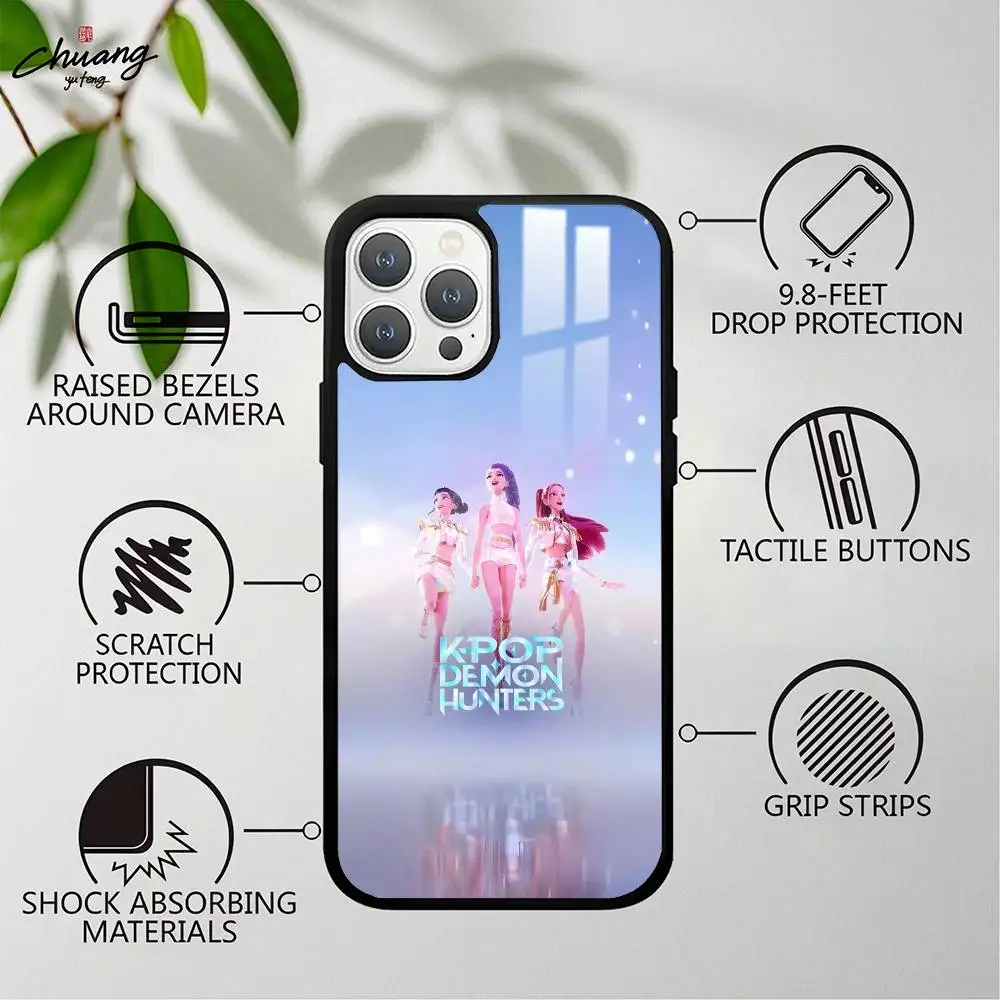 فيلم ساخن KPopS D-Demon H-Hunters جراب هاتف ل 11 12 13 14 15 16Pro Max mini Plus غطاء هاتف مرآة بلوري