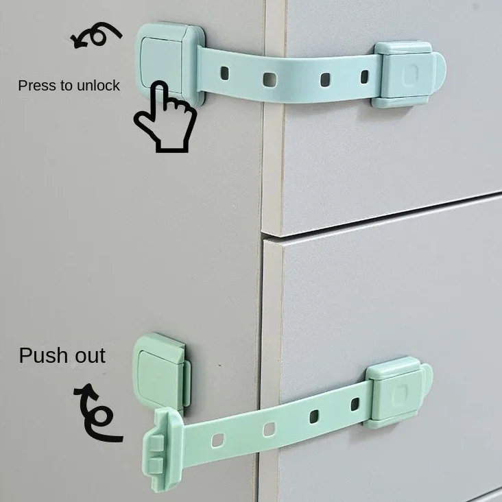 Children\'s Cabinet Locks Drawer Straps Safety Door Protection Baby Anti Pinch Hand Invisible Lock Opposite Door Wardrobe Lock