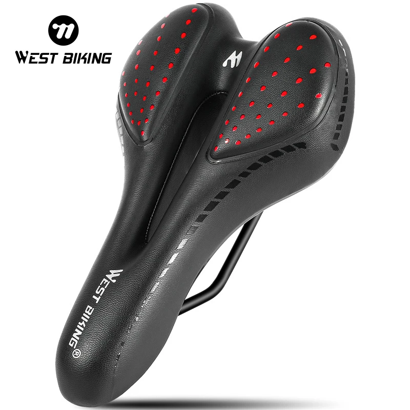 

WEST BIKING Bicycle Saddle Ergonomic MTB Mountain Road Bike Seat Non-Slip Shock Absorbing Soft Comfortable Gel Cycling Cushion