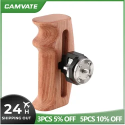 CAMVATE Wooden Either Handgrip With M6 Threaded ARRI Rosette Mount Connection For DSLR Camera Shoulder Mount Rig Support System