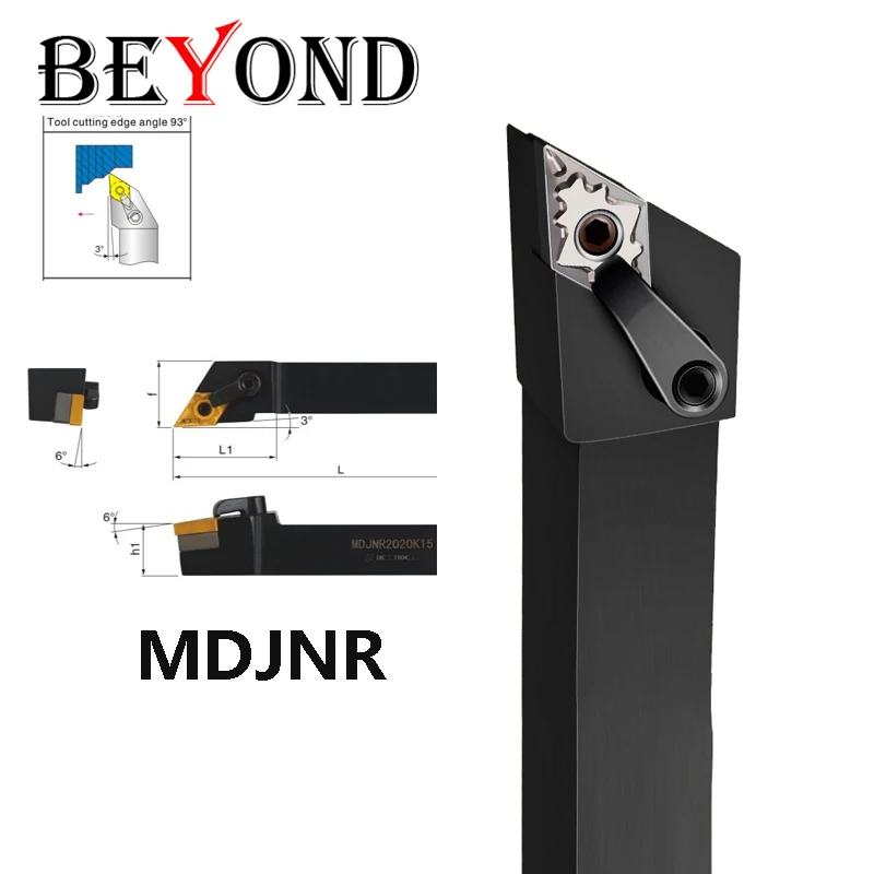 

BEYOND 93° MDJNR MDJNL MDJNR1616H11 MDJNR2020K11 25x25 External Turning Tool Holder Lathe Cutter Shank use DNMG Carbide Inserts