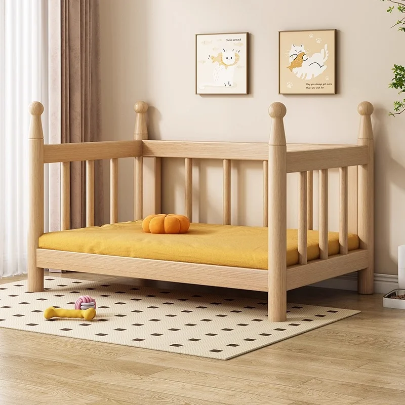 

Solid wood dog bed, summer pet bed, universal in all seasons, removable and washable