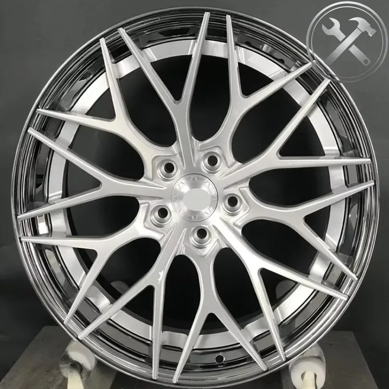 

20 Inch Chrome Brushed Alloy Wheels 22 Inch Multi Spoke Natural Finish Forged Vehicle Rims