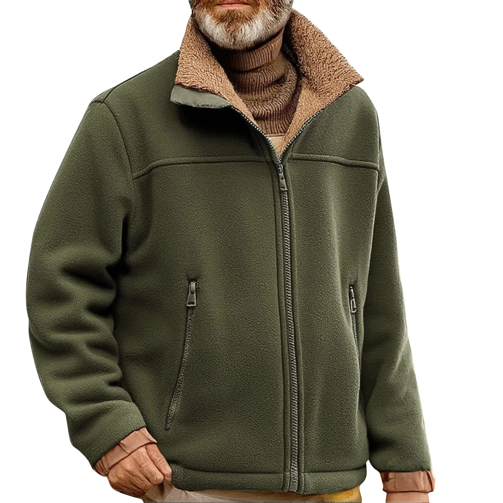 

2025 New Men's Autumn Winter Casual Loose Outerwear Solid Color Thickened Lamb Fur Jacket Outdoor Sports Keep Warm Coat Jackets