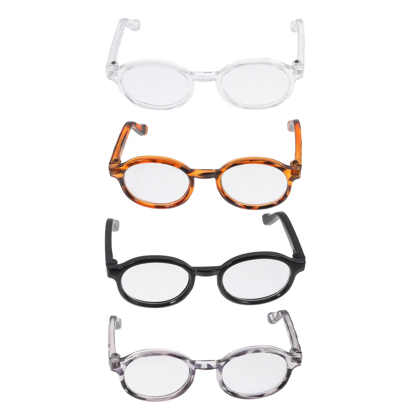 

4Pcs Miniature Sunglasses for Cotton Stylish Vibrant Tiny Glasses Safe Plastic Dollhouse Craft Accessory Dress Up Prop